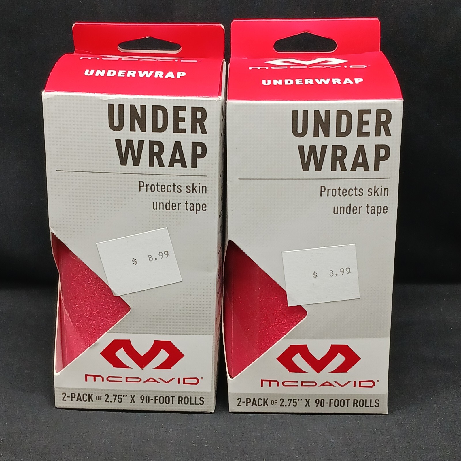 McDavid Under Wrap Red 2-Pack of 2.75" x 90-Foot Rolls Lot of 2