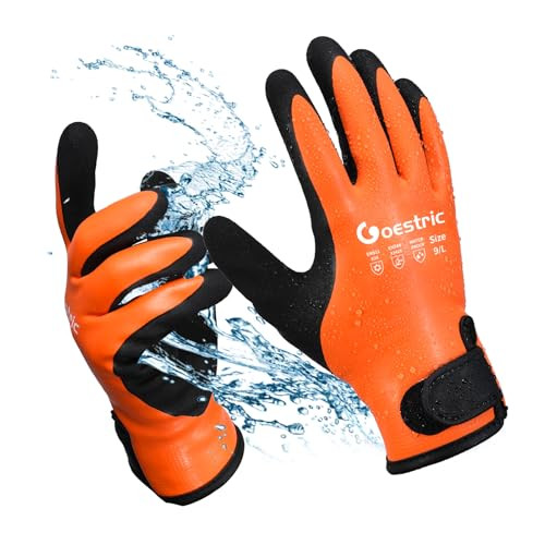 Waterproof Winter Gloves, Abrasion-Resistant Insulated Work Medium Orange