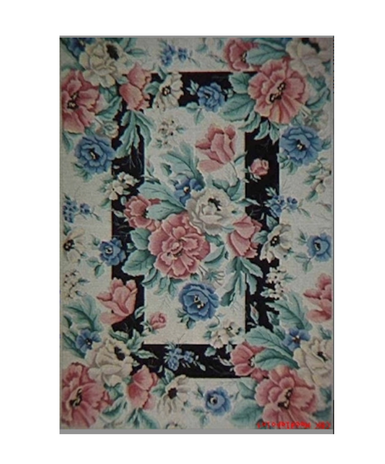 Bettie Ray Design Custom Hand-Painted 12 mesh Needlepoint Rug Canvas Vict. Roses