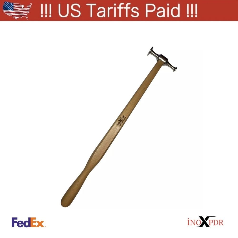Ergonomic Paintless Dent Repair Hammer – Stainless Steel with Wooden Handle