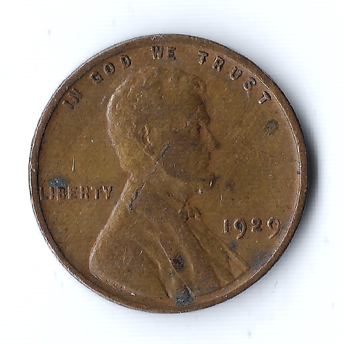 1929 Lincoln Wheat Cent Lamination Error