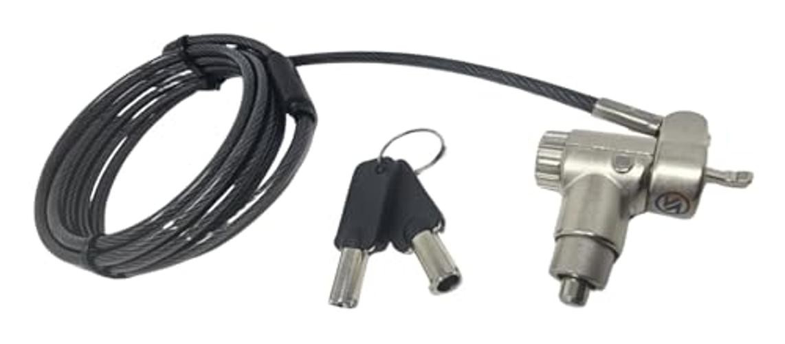 Sendt Black Universal Notebook Laptop Keyed Push to Lock Security Cable for