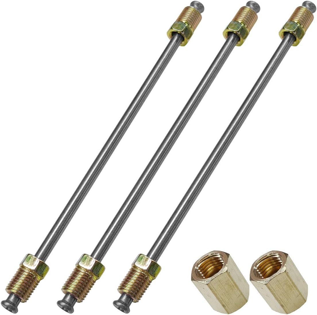 3PCS 3/16" Brake Line Kit with Fittings, Flexible 6" Long Stainless Steel Brake