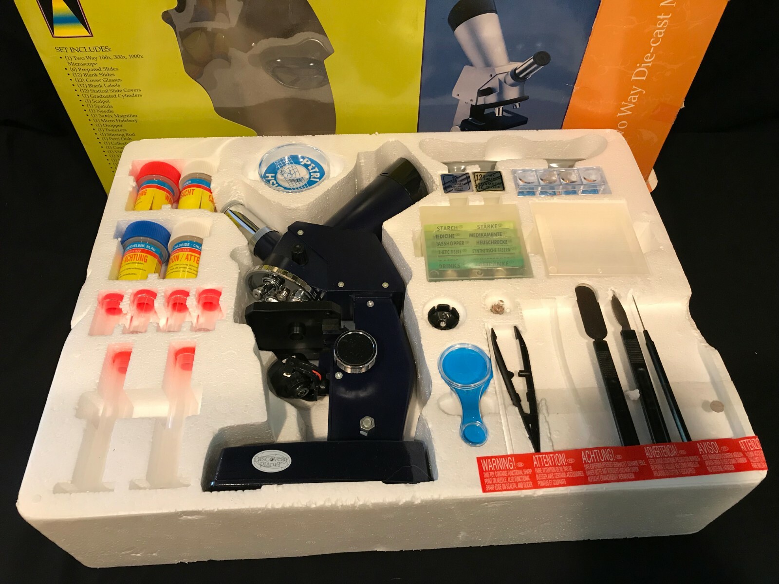 Discovery Planet Two Way Die Cast Microscope Set CD Instructions Homeschooling