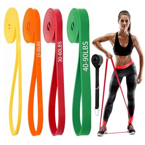 Resistance Bands for Working Out, Pull Up Assist Yellow, Orange, Red, Green