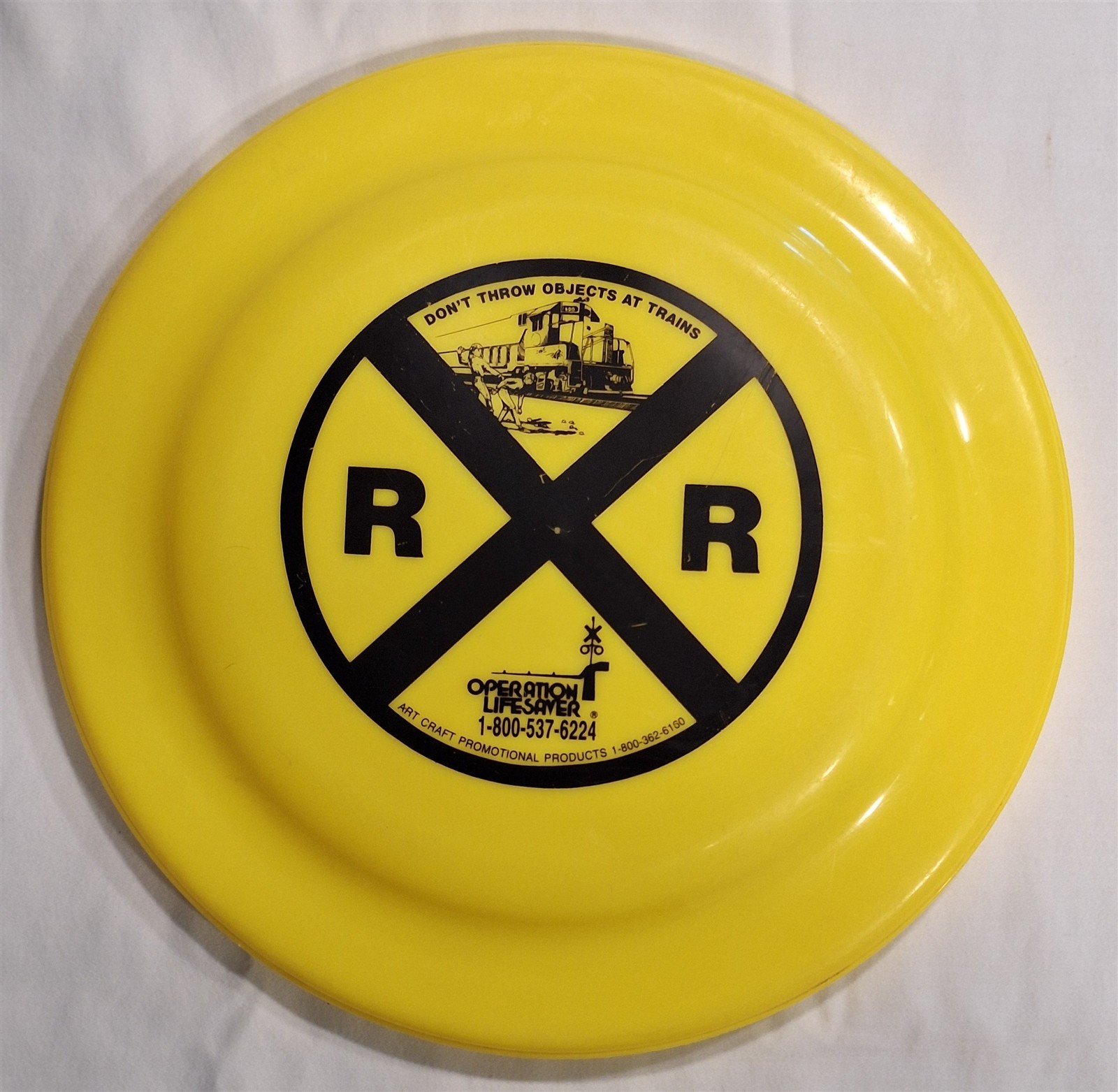 Vintage Operation Lifesaver Rail Road Crossing Humphrey Flyer Frisbee USA