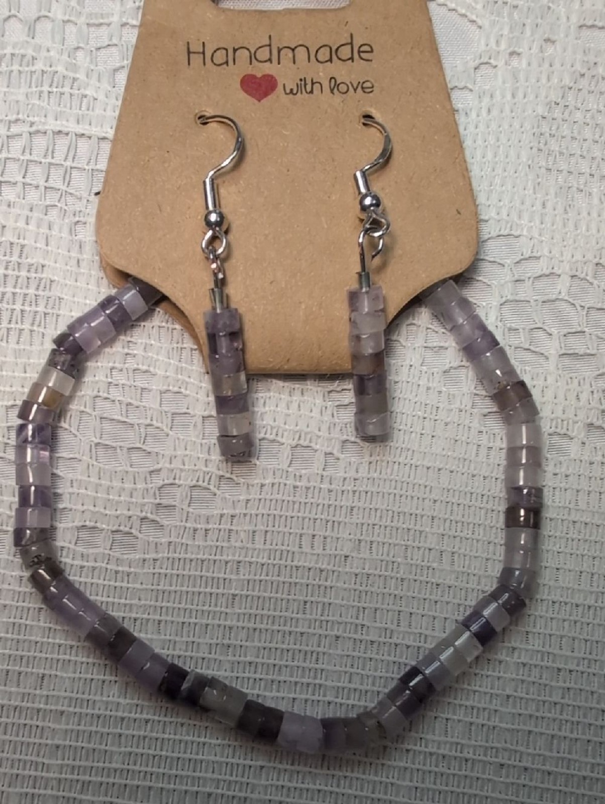 Handmade Amethyst Bracelet And Necklace Set