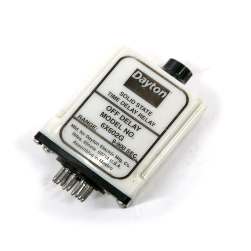 Dayton Electric 6X602G Solid State Time Delay Relay, 9-900 sec. Range