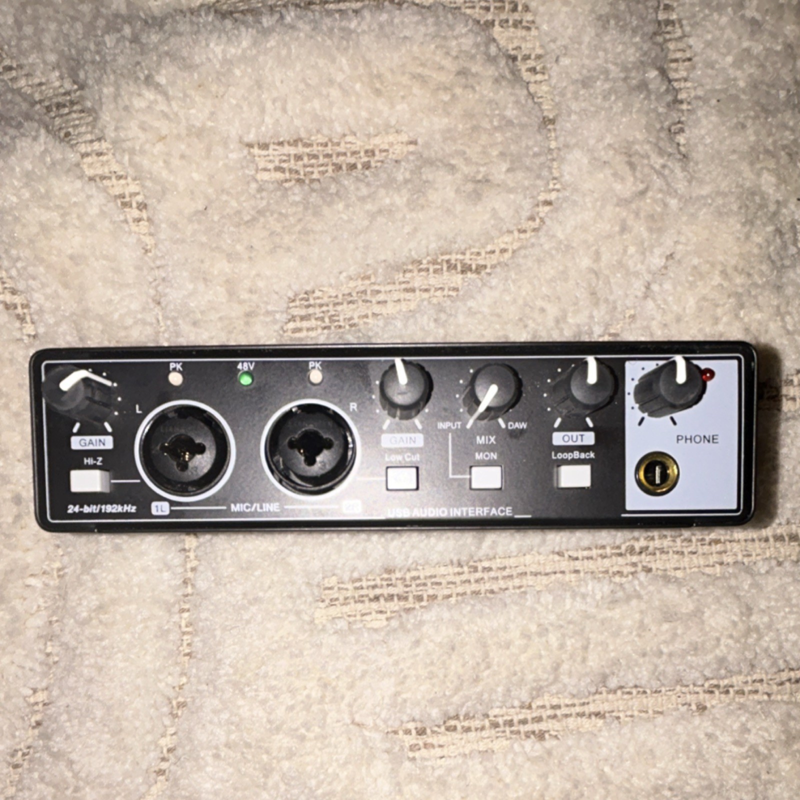 EBXYA USB Audio Interface 24-Bit 192kHz, Phantom Power, LoopBack, XLR In