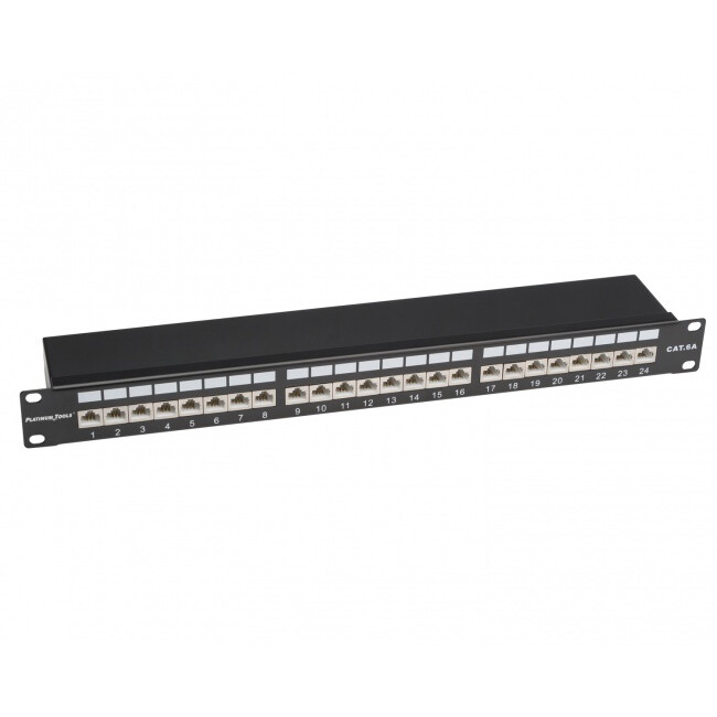 Shielded 24-port Cat6a Patch Panel, 10Gbit, 110 Type, 568A/B 675-24C6AS