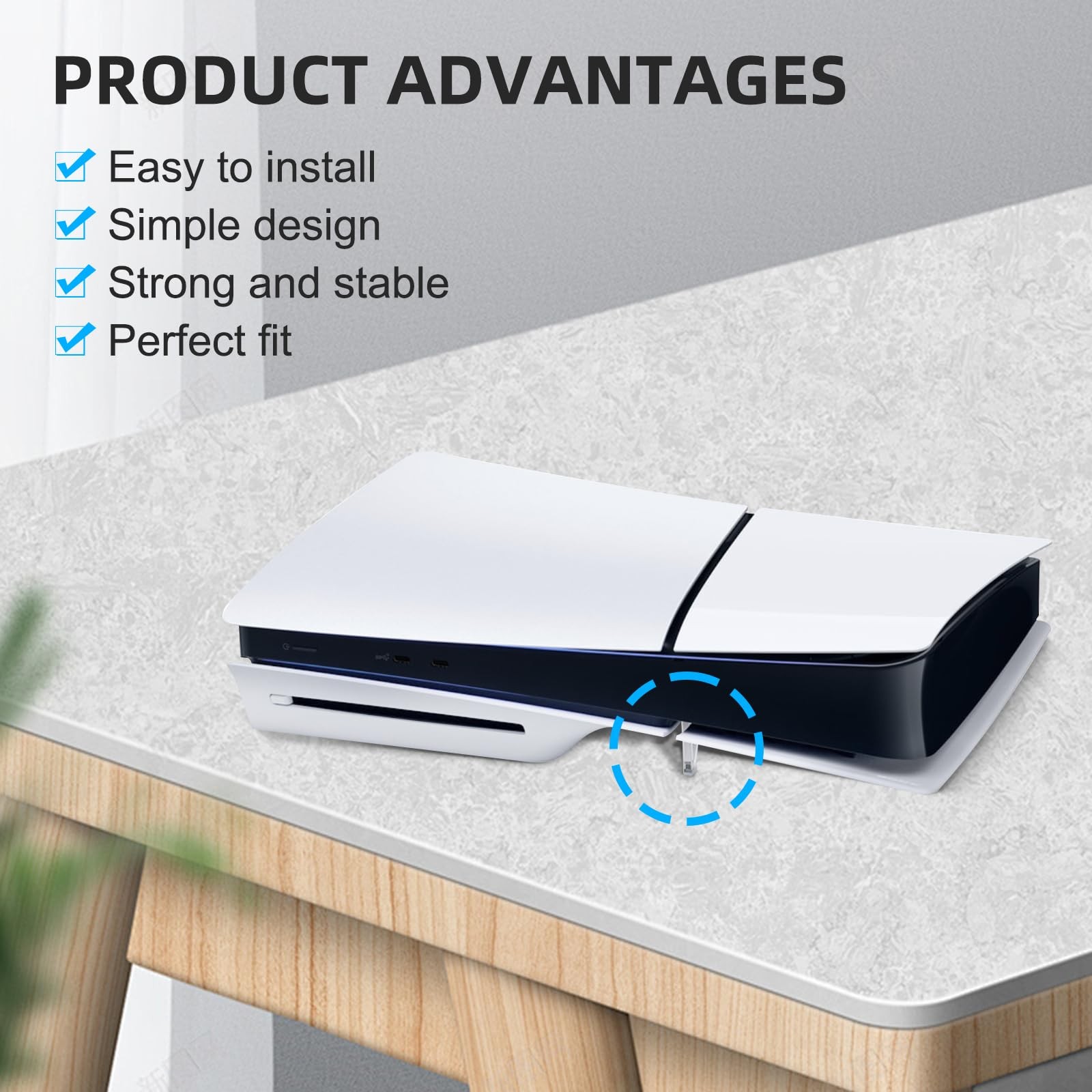YIBEICO Stand for PS5 Slim Disc Edition SLIM Disc*4pcs, transparent