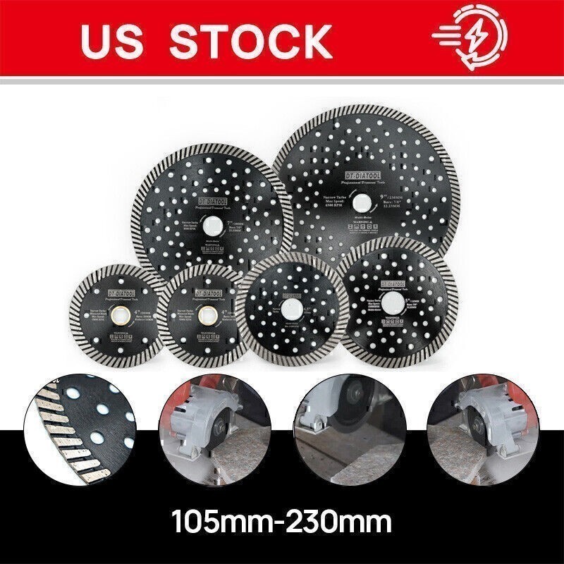2pcs 5"/6" Diamond Saw Blade Turbo Multi Hole Grinder Cutting Disc/Wheel Masonry