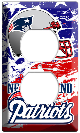 NEW ENGLAND PATRIOTS FOOTBALL TEAM US FLAG OUTLET WALL PLATE MAN CAVE SPORT ROOM