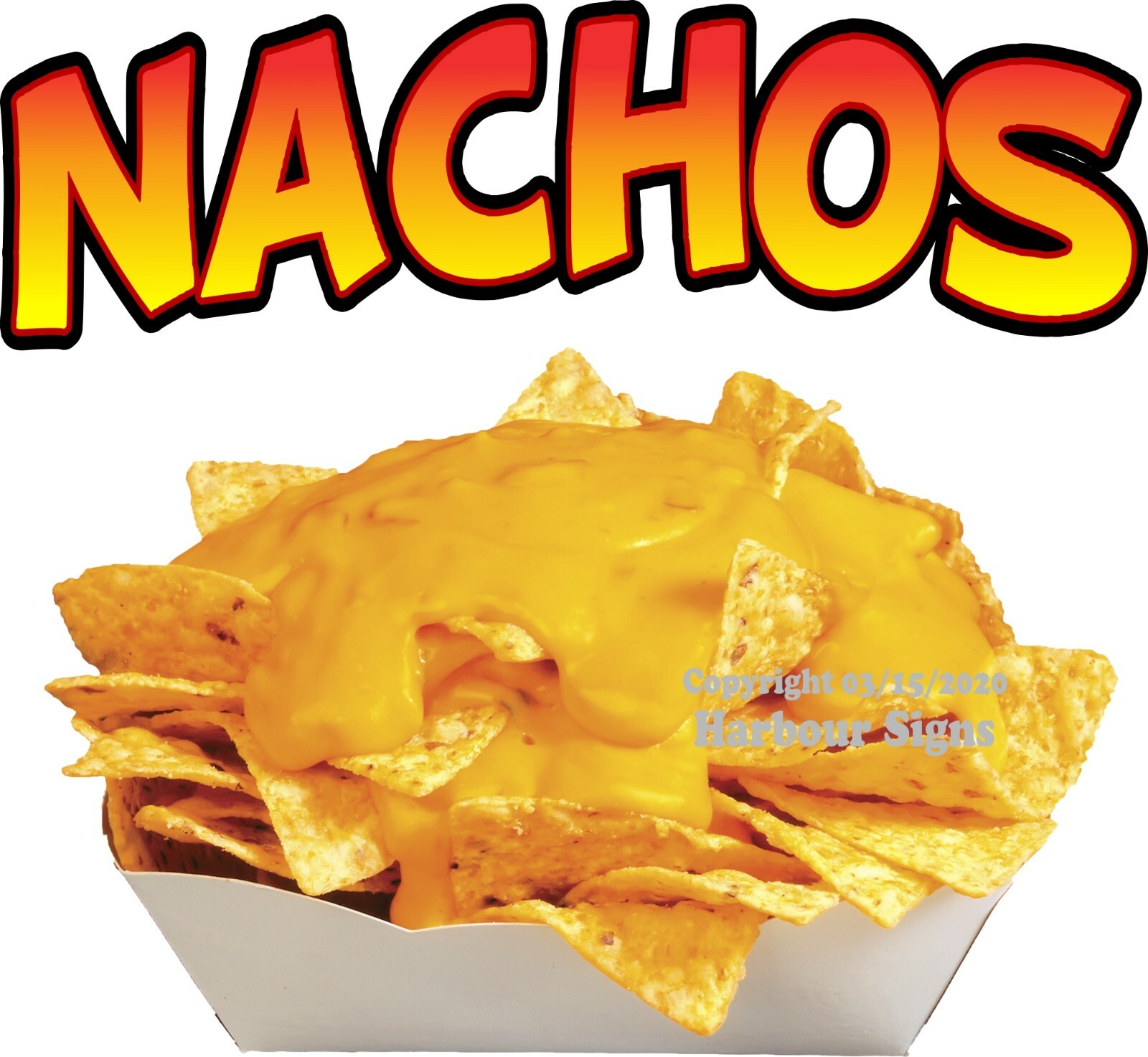 Nachos DECAL (CHOOSE YOUR SIZE) Food Truck Sign Concession vinyl Sticker