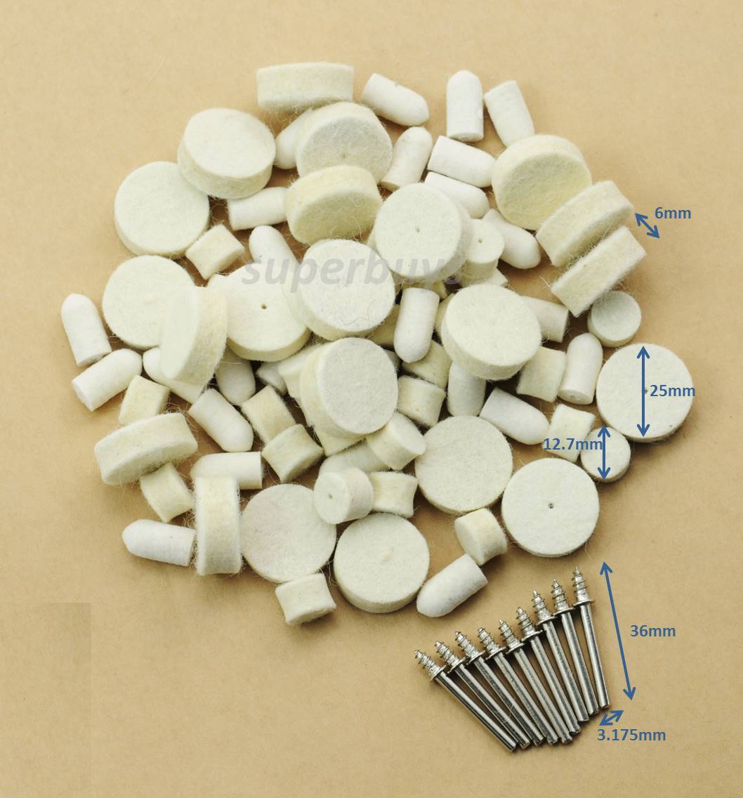 88pc Wool Wheel Felt Polishing Buff Buffing Buffer Set For Rotary Drill Bit Tool