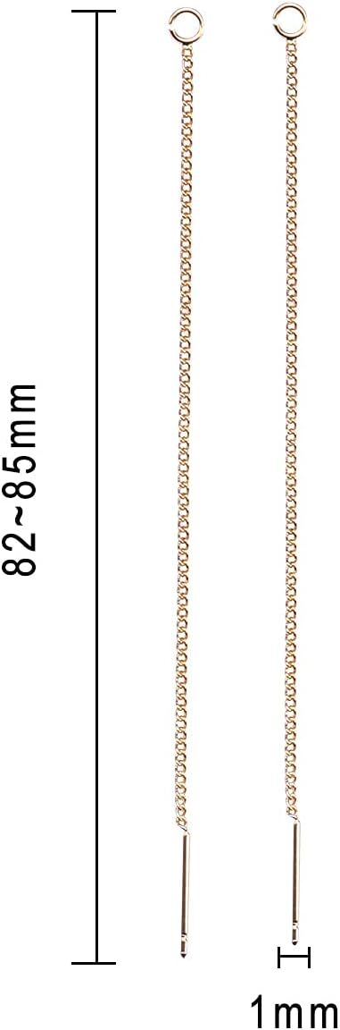10x Stud Earring Findings Tassel Ear Threads with Loop for Earring Making
