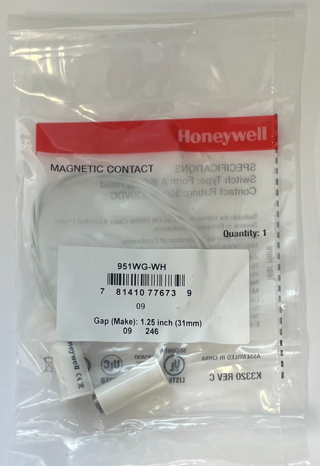 Honeywell 951WG-WH (Pack of 3) Magnetic Door/Window Alarm Contact