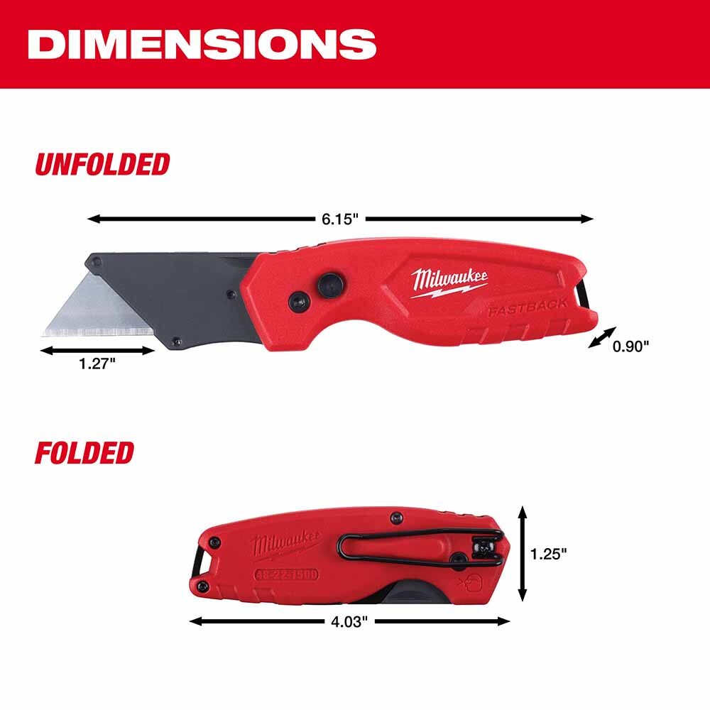 Milwaukee 48-22-1503 FASTBACK w/ Storage & FASTBACK Compact Knife Set