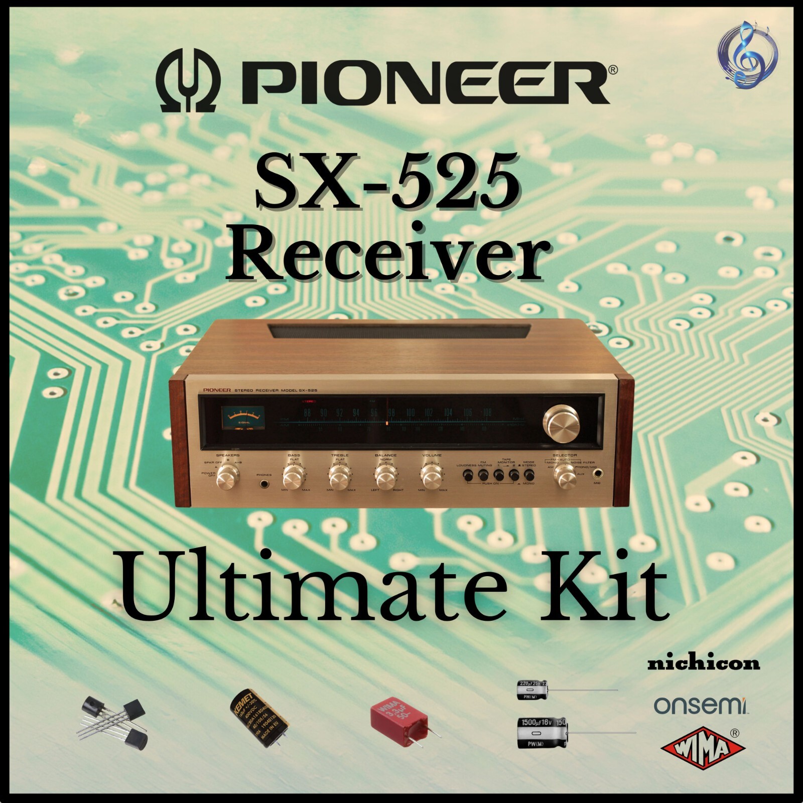 Pioneer SX-525 Receiver Ultimate Upgrade Kit Genuine Parts Restoration