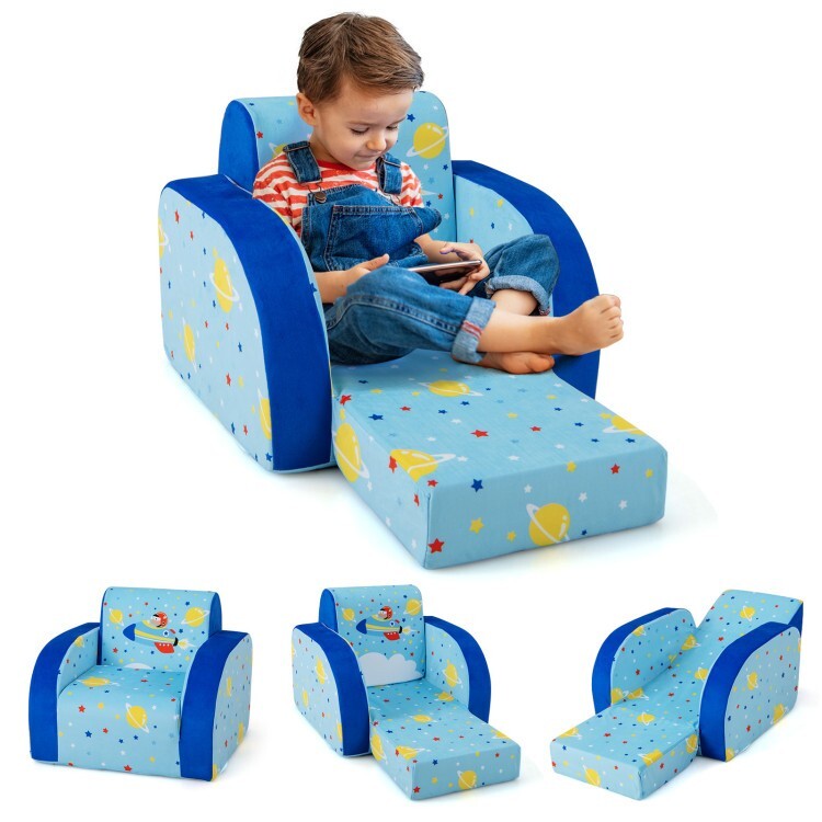 3in1 Convertible Lightweight Kids Sofa Chair kids Sofa Bed Living Room Gift Kids