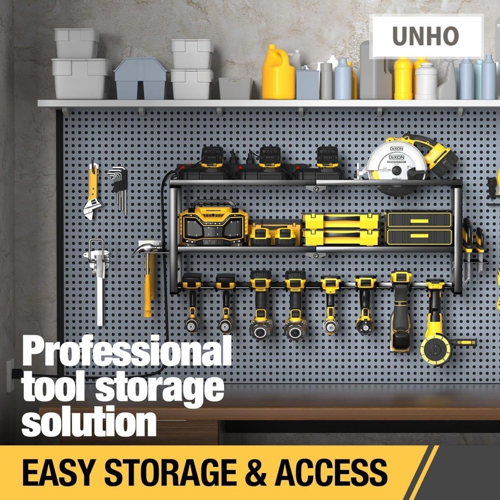 3 Layer Power Tool Organizer Wall Mount Cordless Drill Hanger Storage Rack Shelf