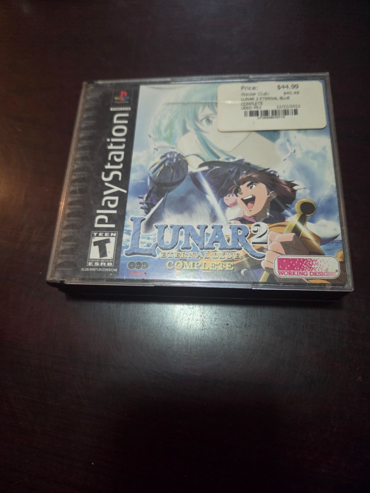 Sony Playstation One Lunar 2 Eternal Blue Complete Case ONLY, no Game!
