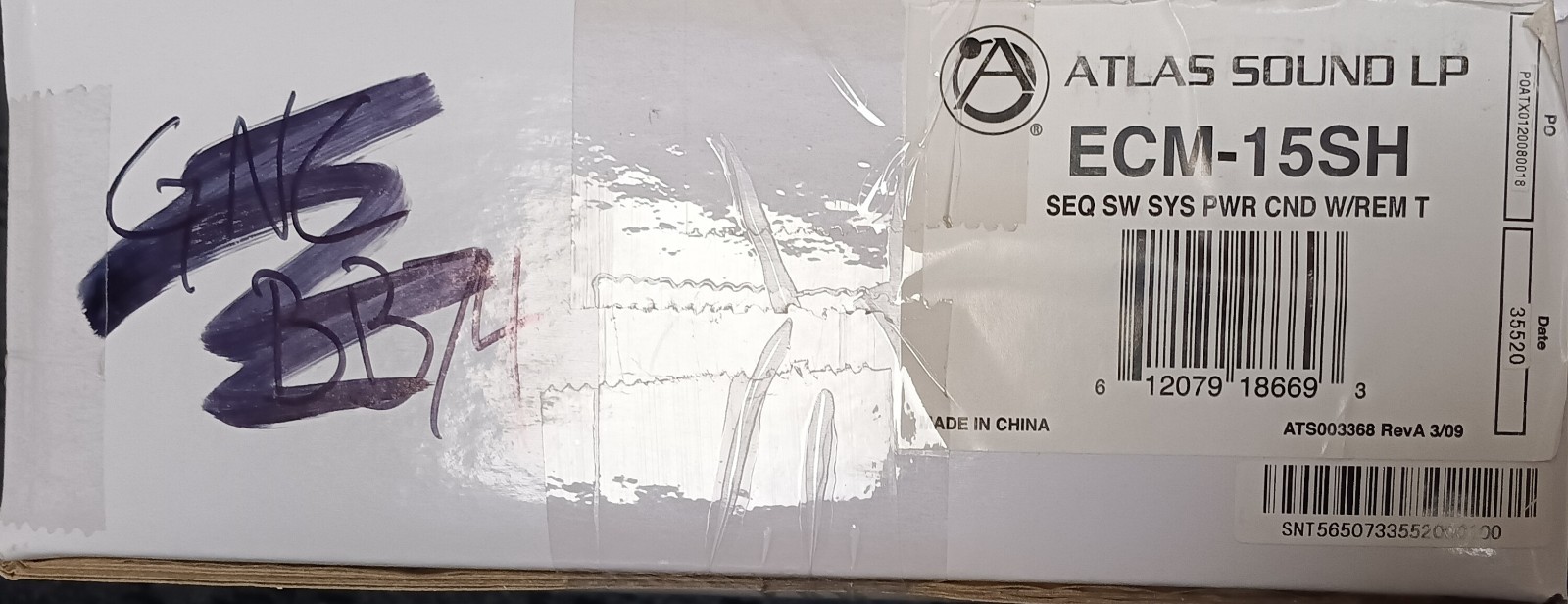 Atlas Sound ECM-15SH 15A AC Power Conditioner Surge Suppressor New