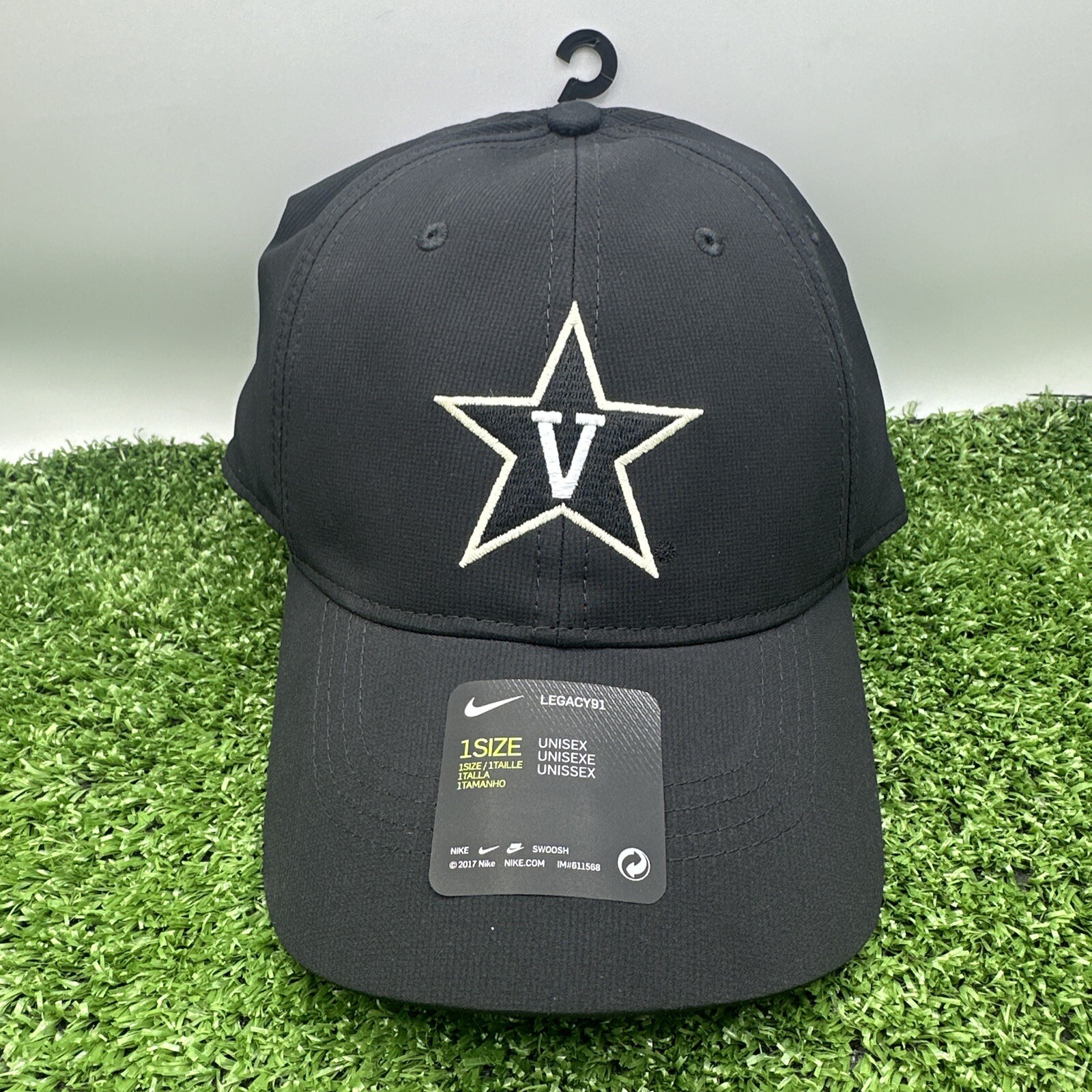 Nike Vanderbilt Legacy91 Black Hat Cap Commodores Adjustable OSFM New W/ Tags