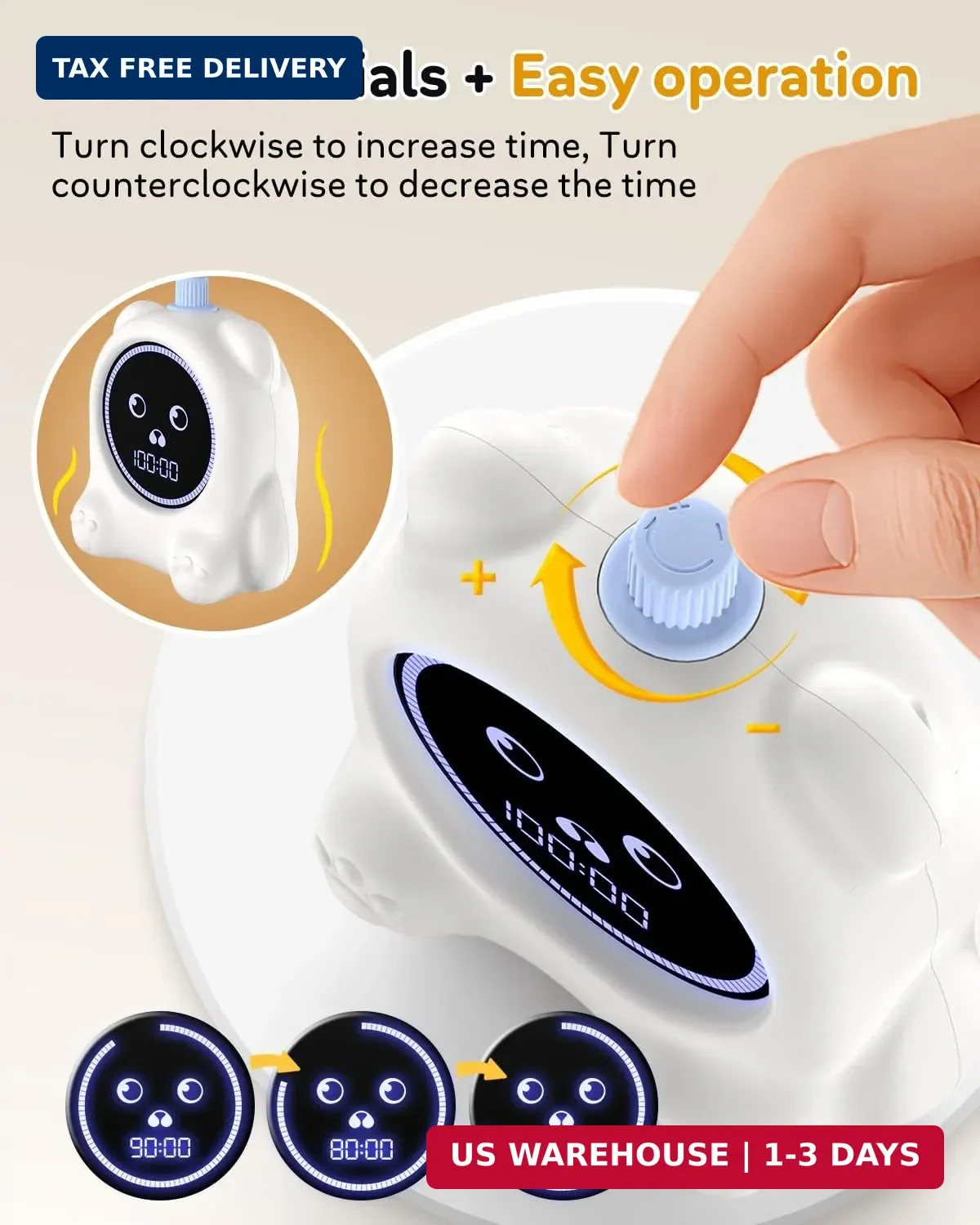 199 Min Visual Timer for Kids, 2 Minute teenth Brushing, Cute Bear Deign | Adjus