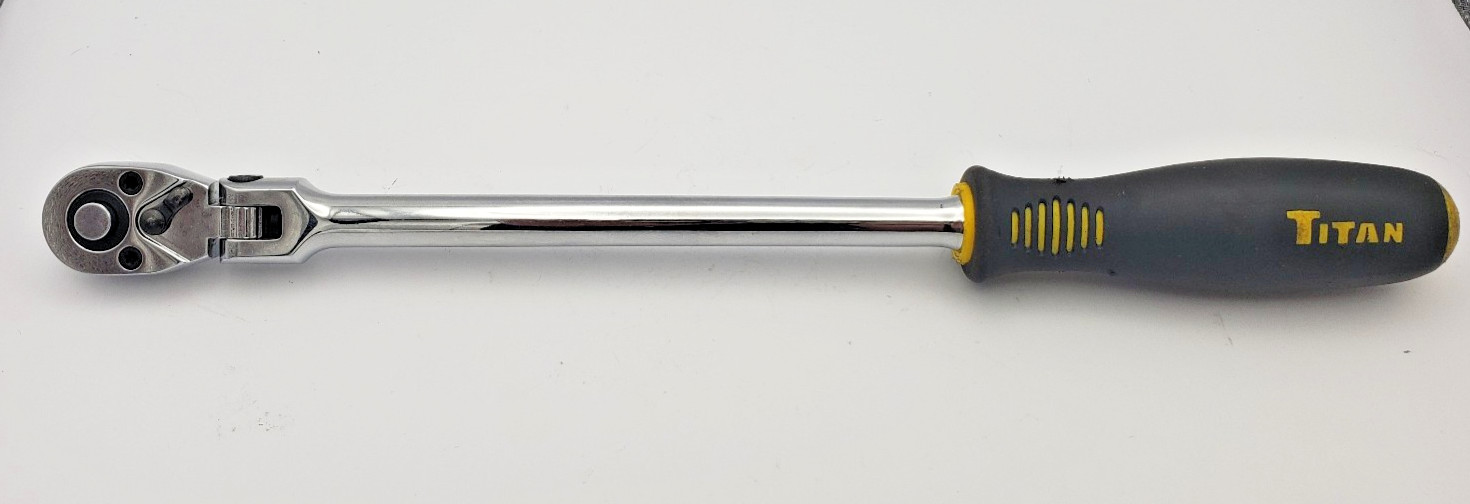 Titan 1/4-Inch Drive x 12-Inch 36-Tooth Extra-Long Flex Head Ratchet Quick Relea