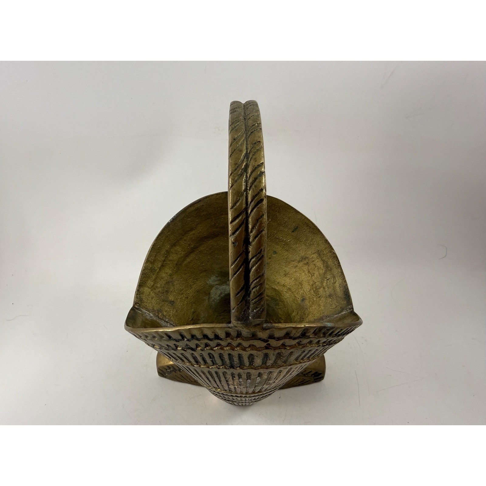 Vintage Shell Design Brass Basket
