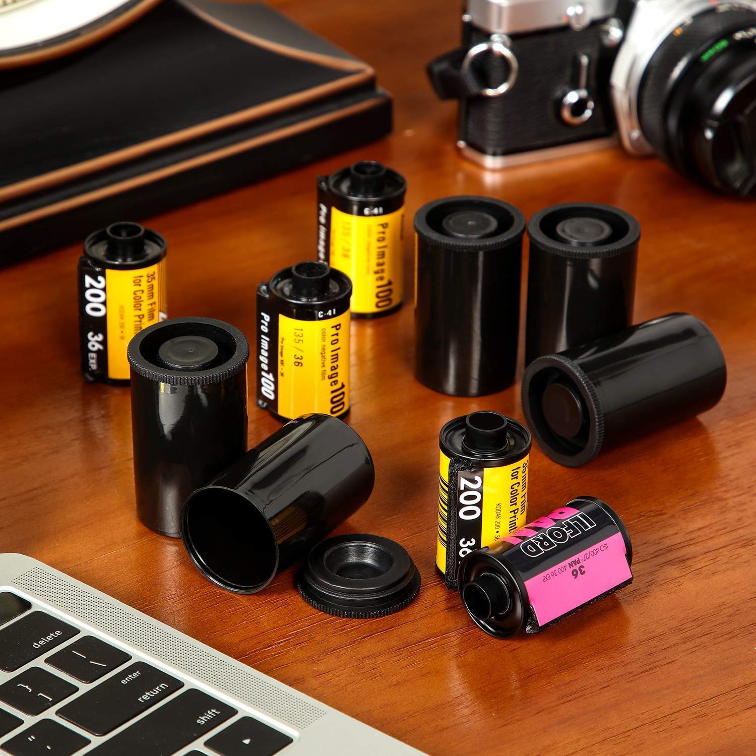 35mm Plastic Film Canisters Black 20pcs Empty Storage Containers