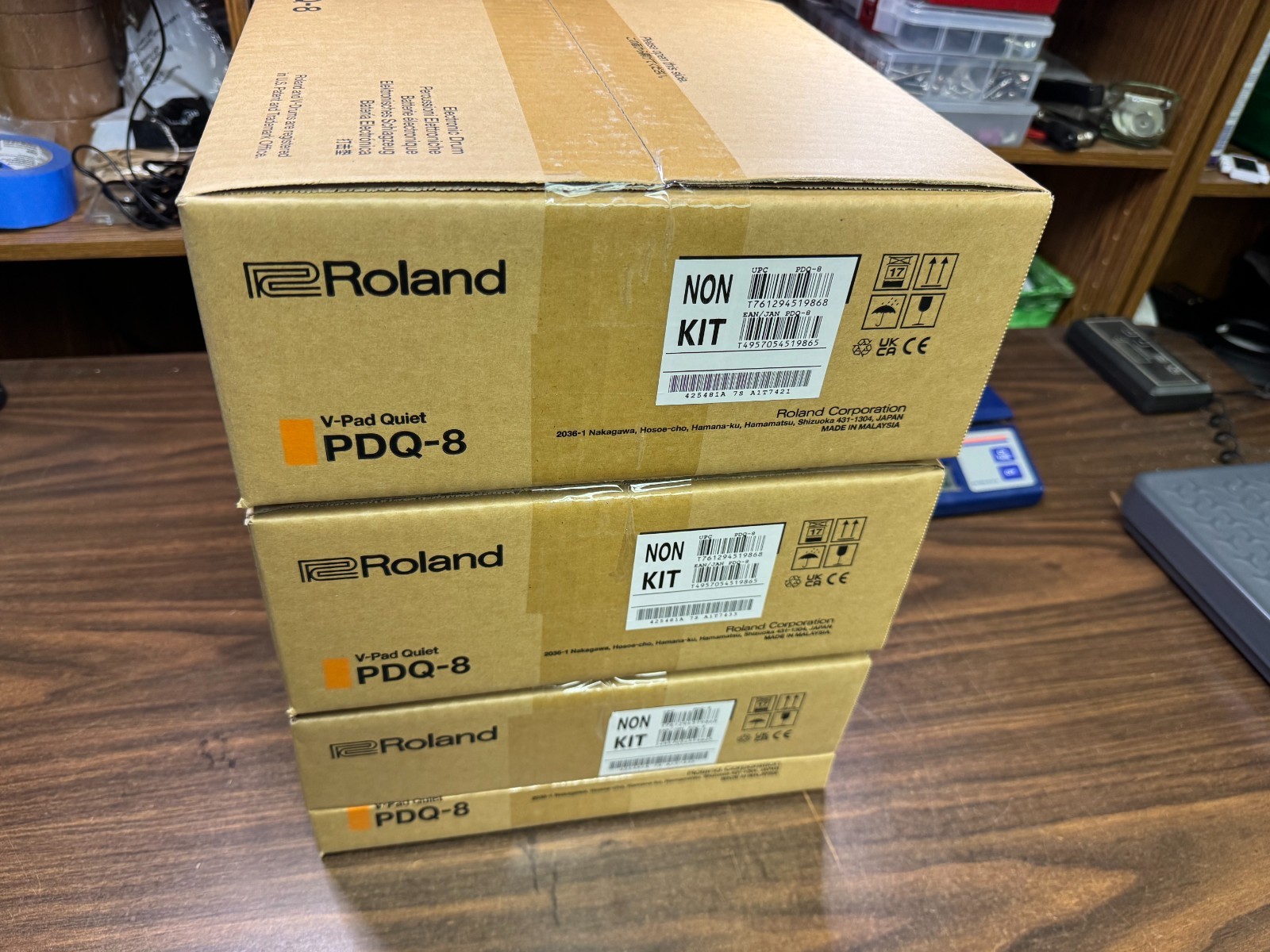 3 Pack - Roland PDQ-8 8" Quiet Design V-Drum Mesh Head Trigger Pad - A1T7421