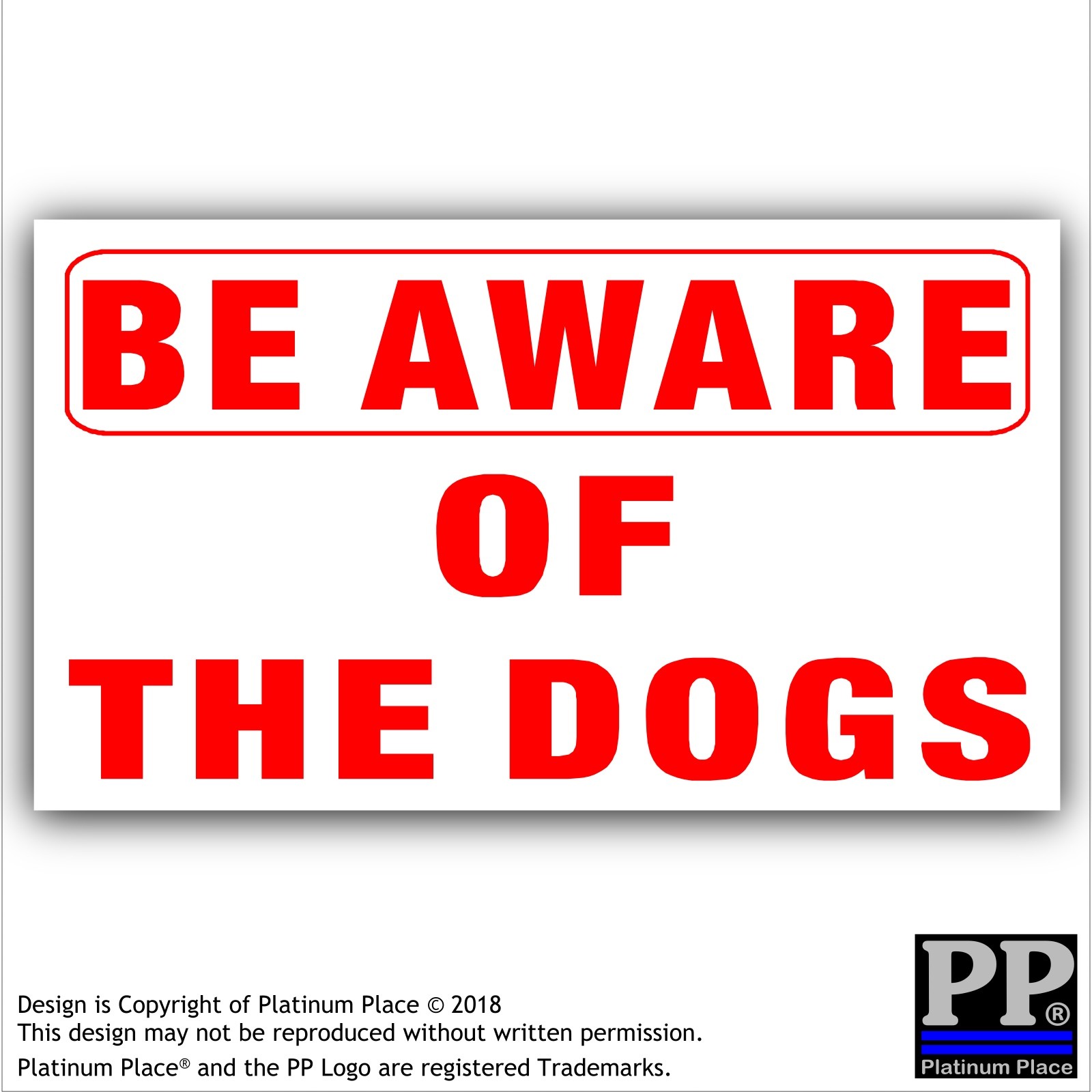 1 x Be Aware of the DOGS External Stickers Pet Animal Home Protected Security