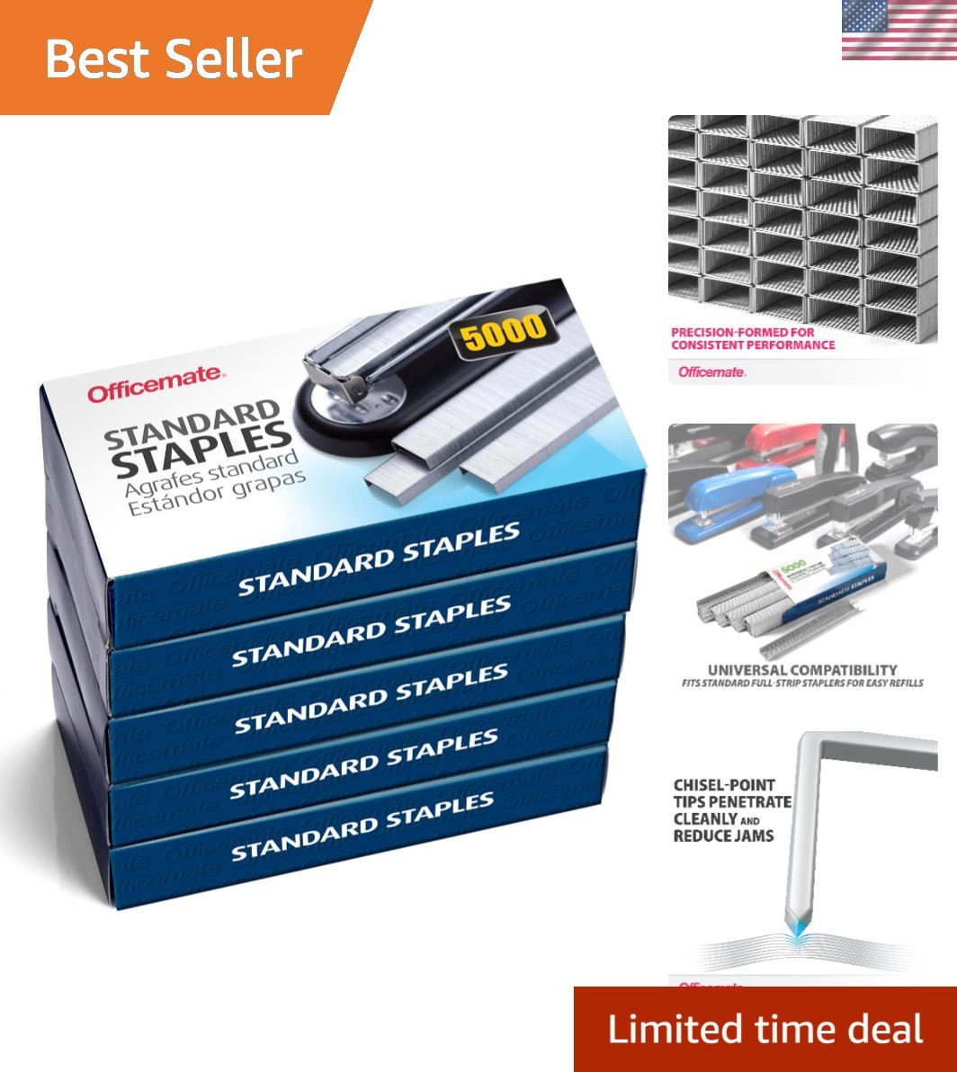 Standard Staples, 5 Boxes General Purpose Staple, 5000 Staples/Box 91925
