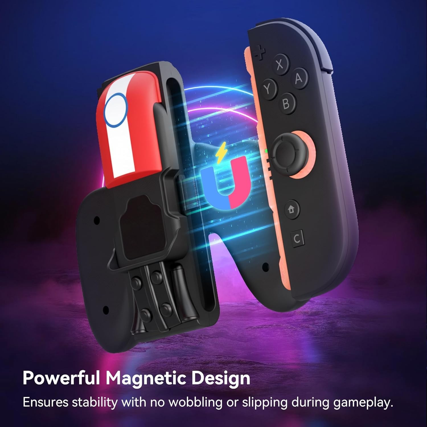 Magnetic Charging Grip for Switch 2 Joy Con LED Indicator Play While Charging