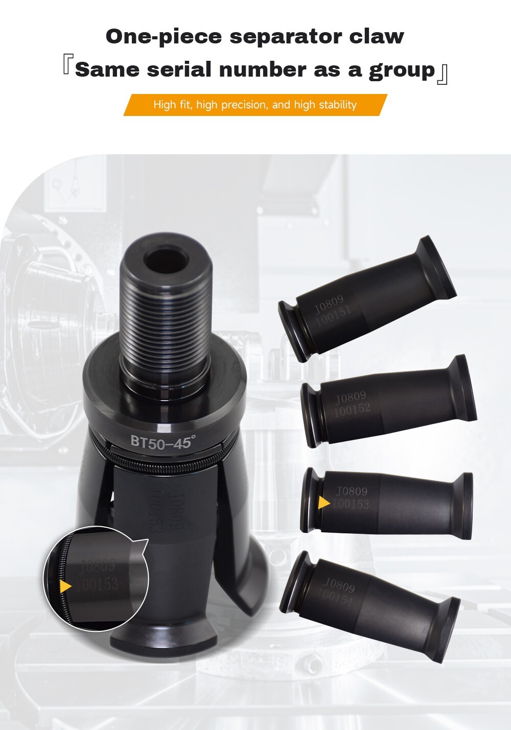 ISO20-OTT Internal Thread Stud Type Clamping Spindle Pull Claw for ISO Pull Stud