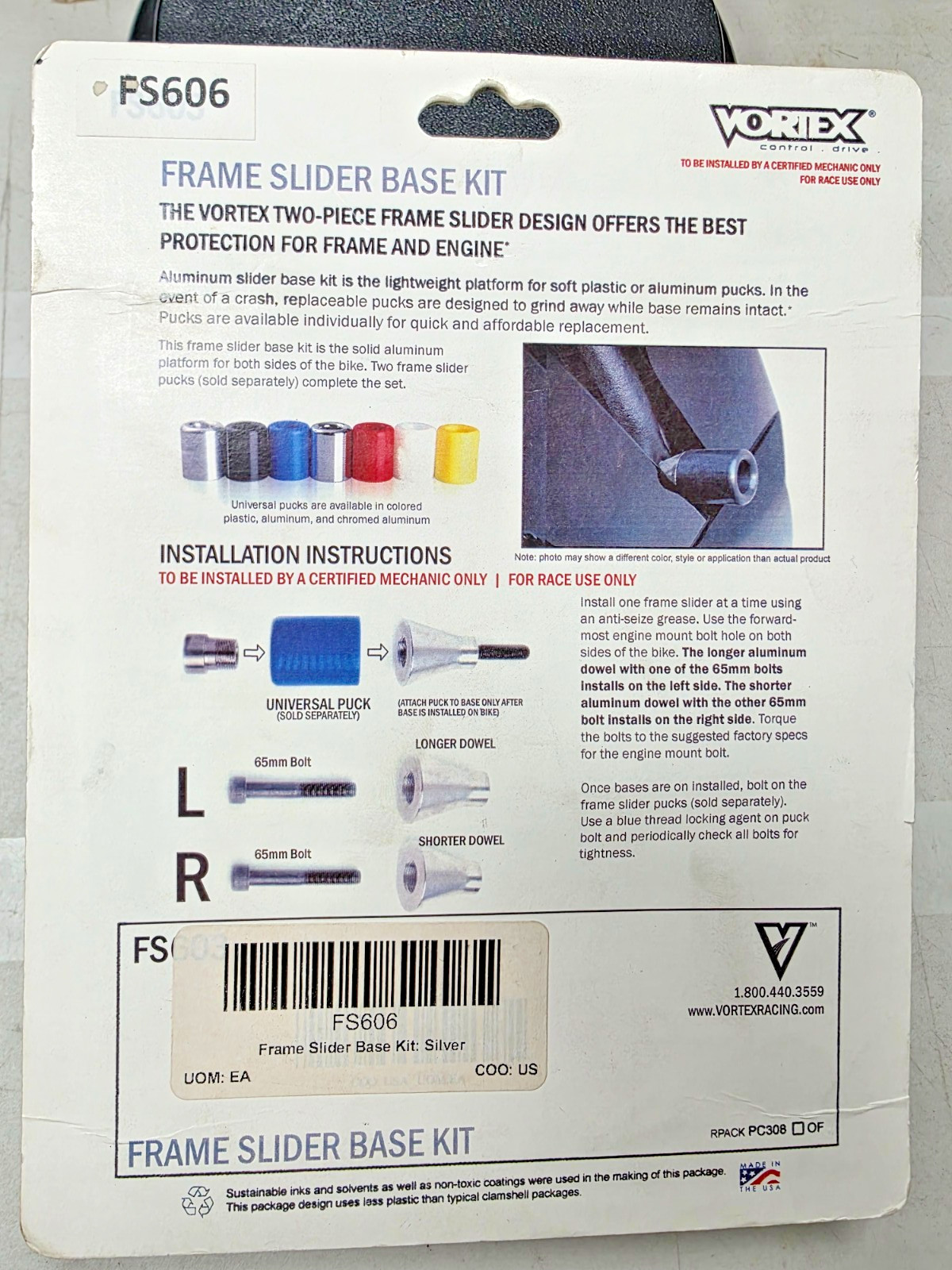 FS606 VORTEX FRAME SLIDER BASE KIT