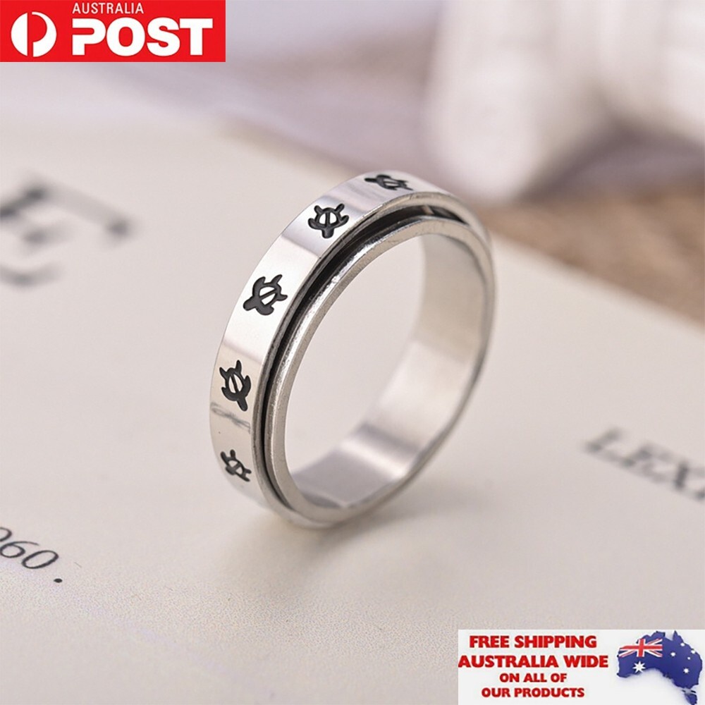 Turtle Anxiety Rotation Ring Band Fashion Unisex Men Women Anniversary Gift Xmas
