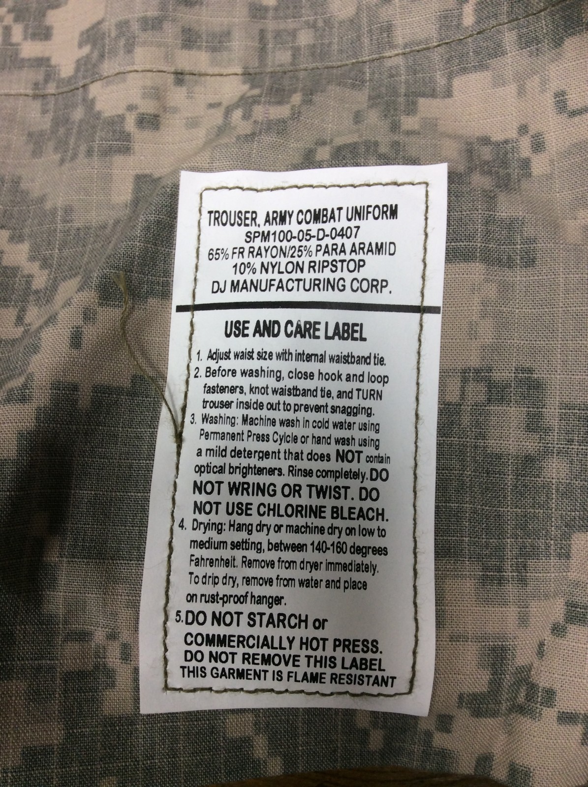 Military ACU Digital Pants Trousers Army Combat Uniform Medium Regular New