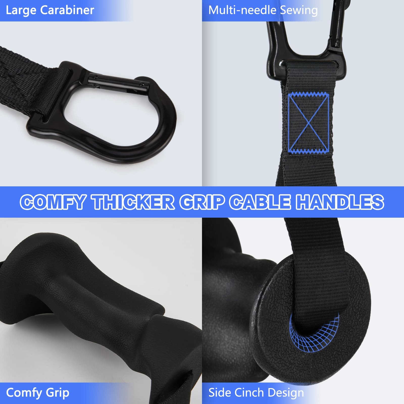 Ergonomic Exercise Handles for Cable Machine Attachments, Pilates, Strength T...
