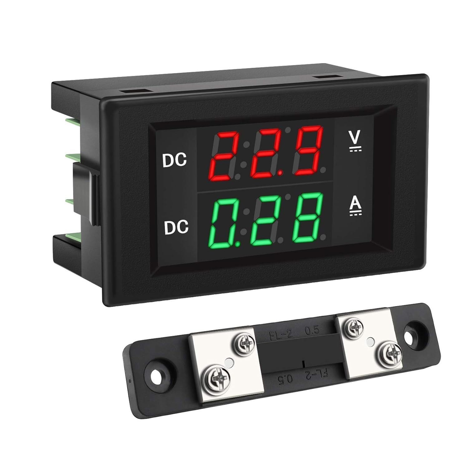 Volt Ammeter Multimeter Panel - DC Amp Meter, LED Display