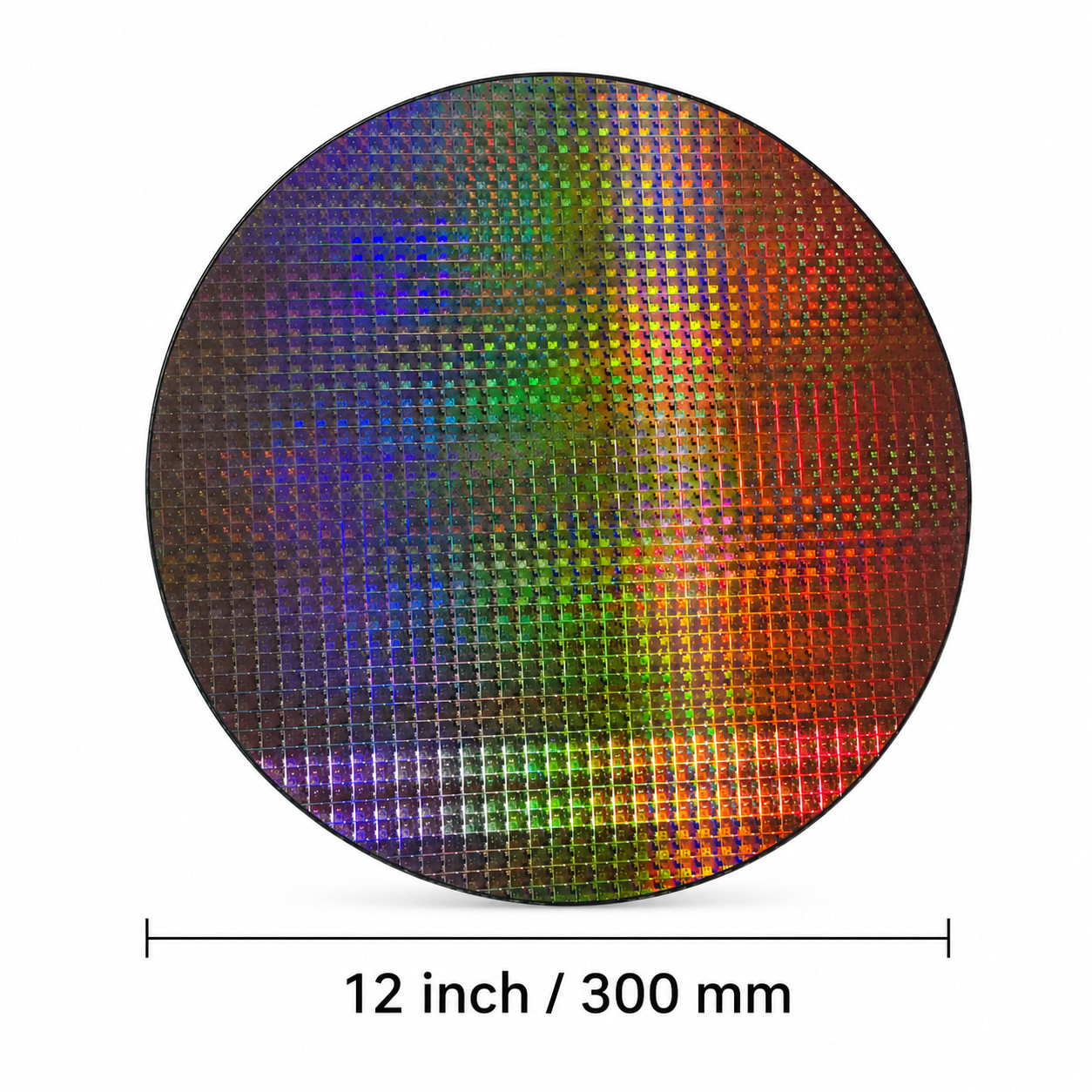 12 Inch Silicon Wafer Display with Stand CMOS IC Pattern STEM Decor