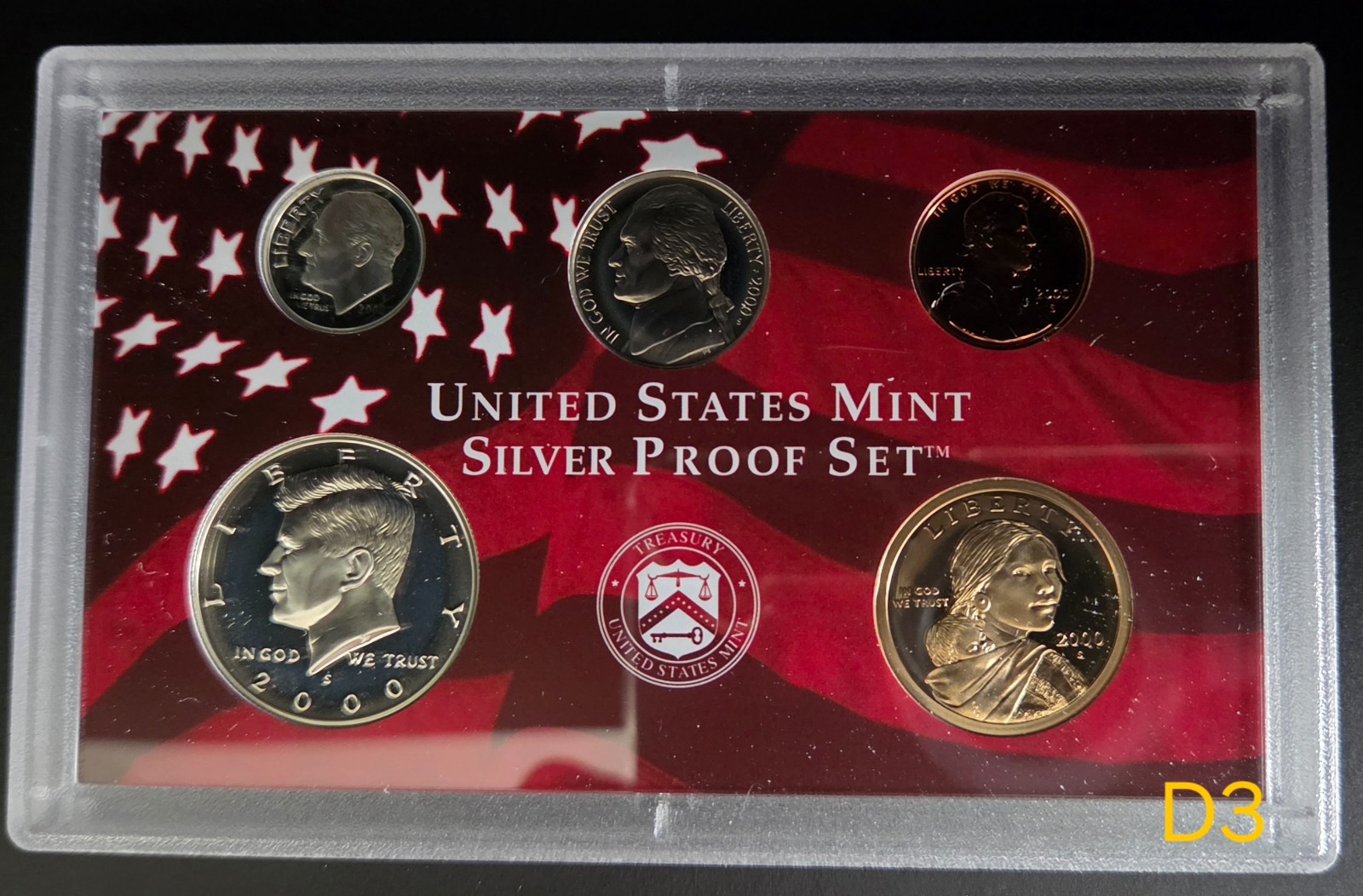 2000 (S) US Mint Silver Proof Set with 5 State Quarters COA *Free Shipping*