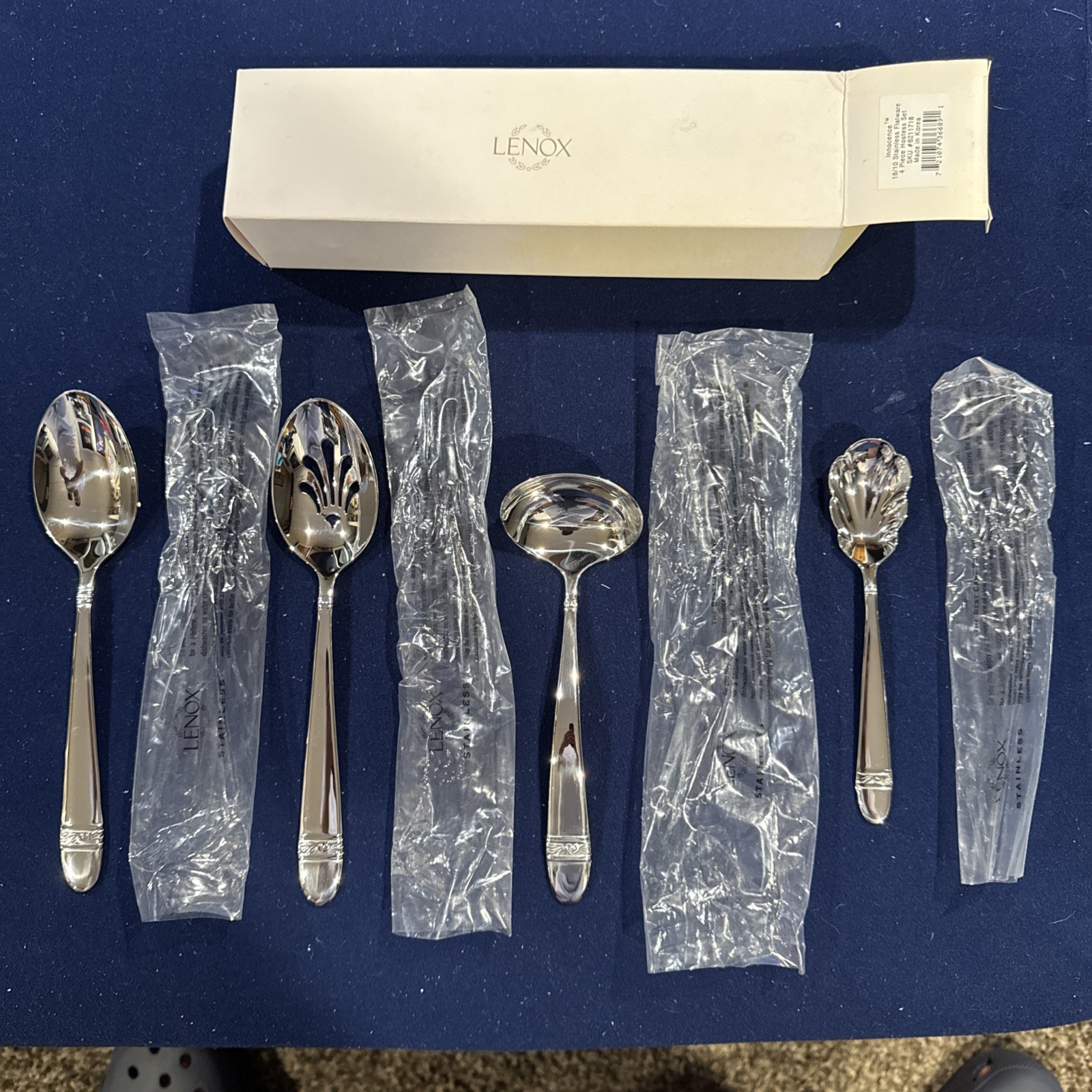 Lenox Innocence Glossy Hostess Serving Set Flatware Silverware 18/10 Stainless