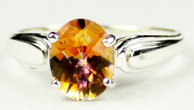 TWILIGHT FIRE TOPAZ Sterling Silver Ladies Ring - Handmade • SR058