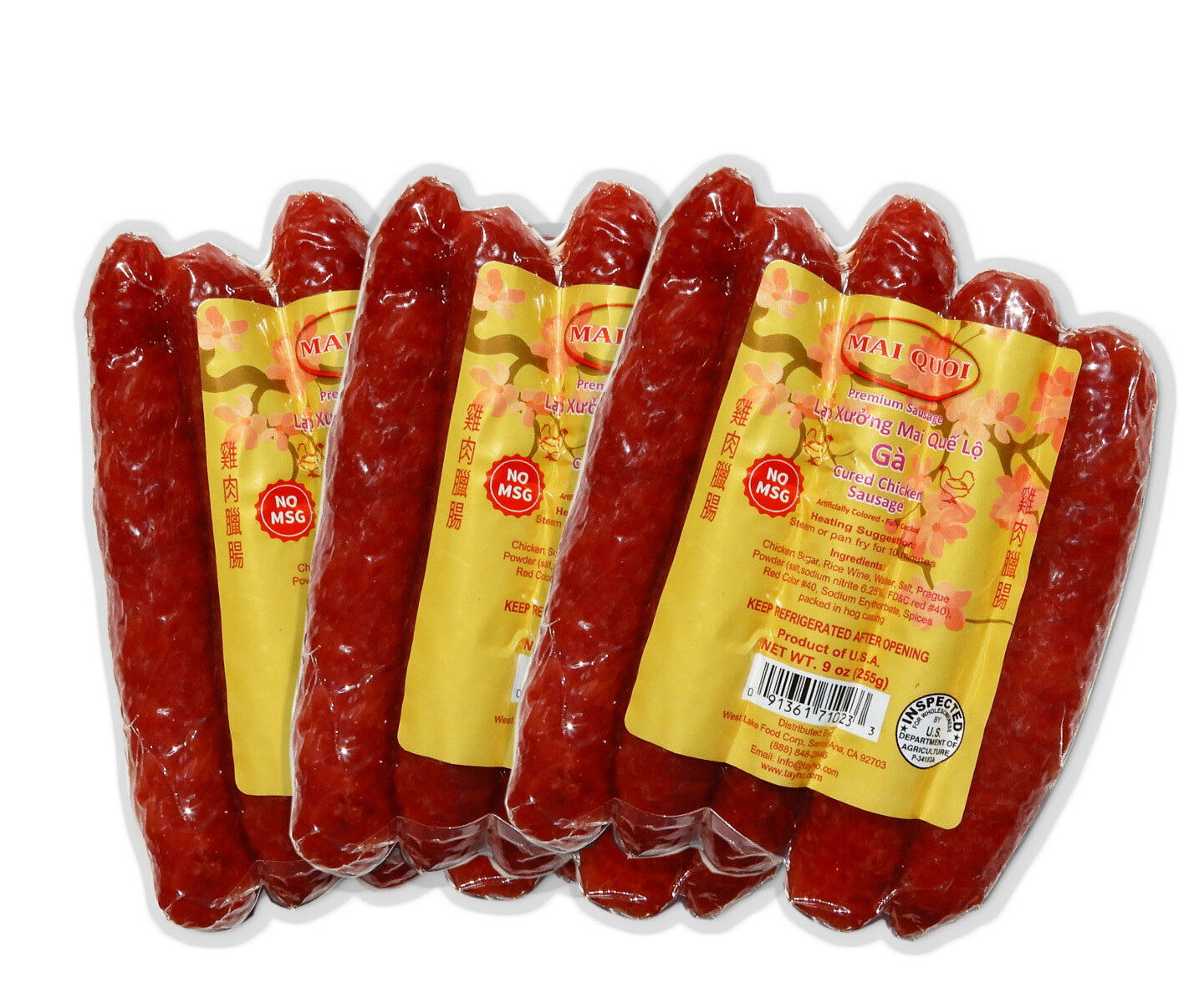 Chinese sausage chicken  no MSG 3 packs made in USA