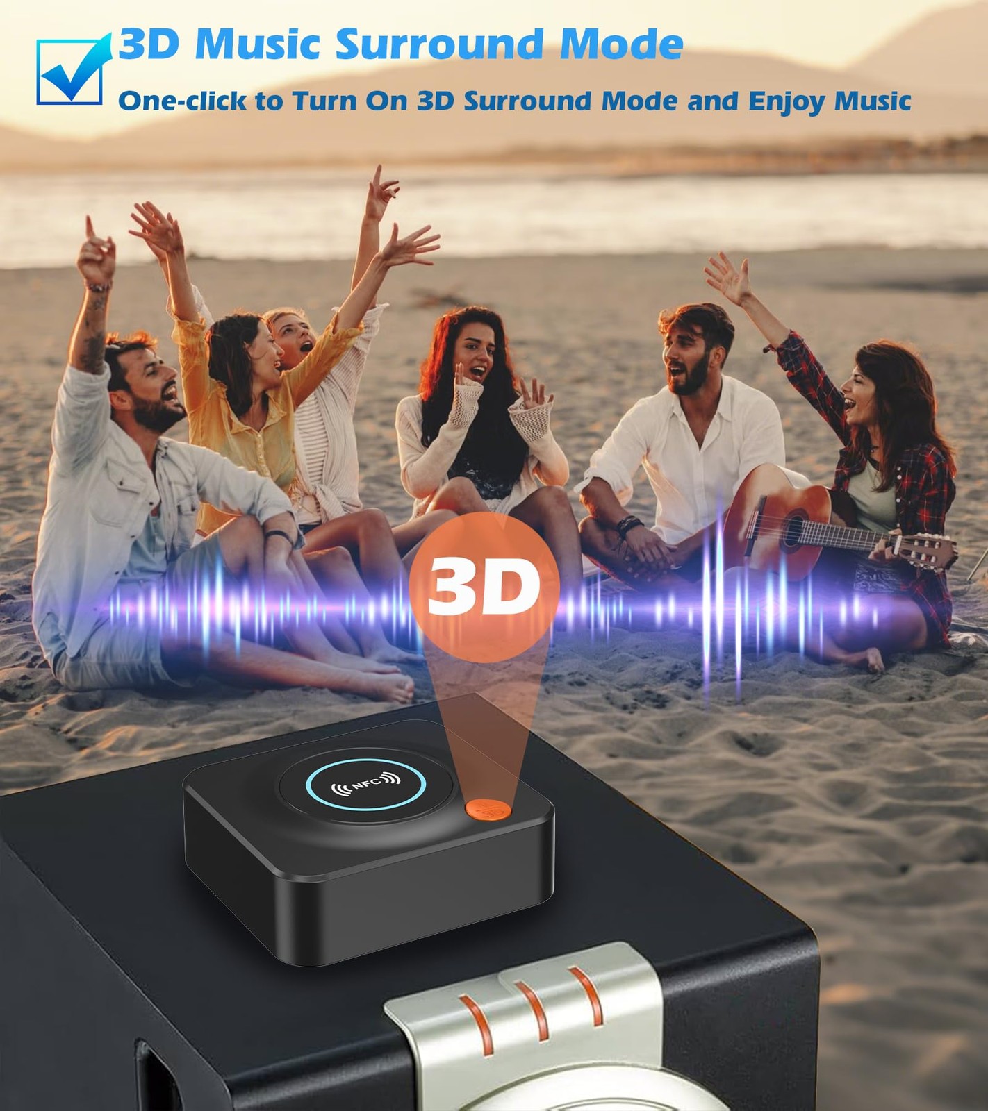 Bluetooth Receiver for Home Stereo, AUX RCA to Bluetooth Adapter | NFC Bluetooth