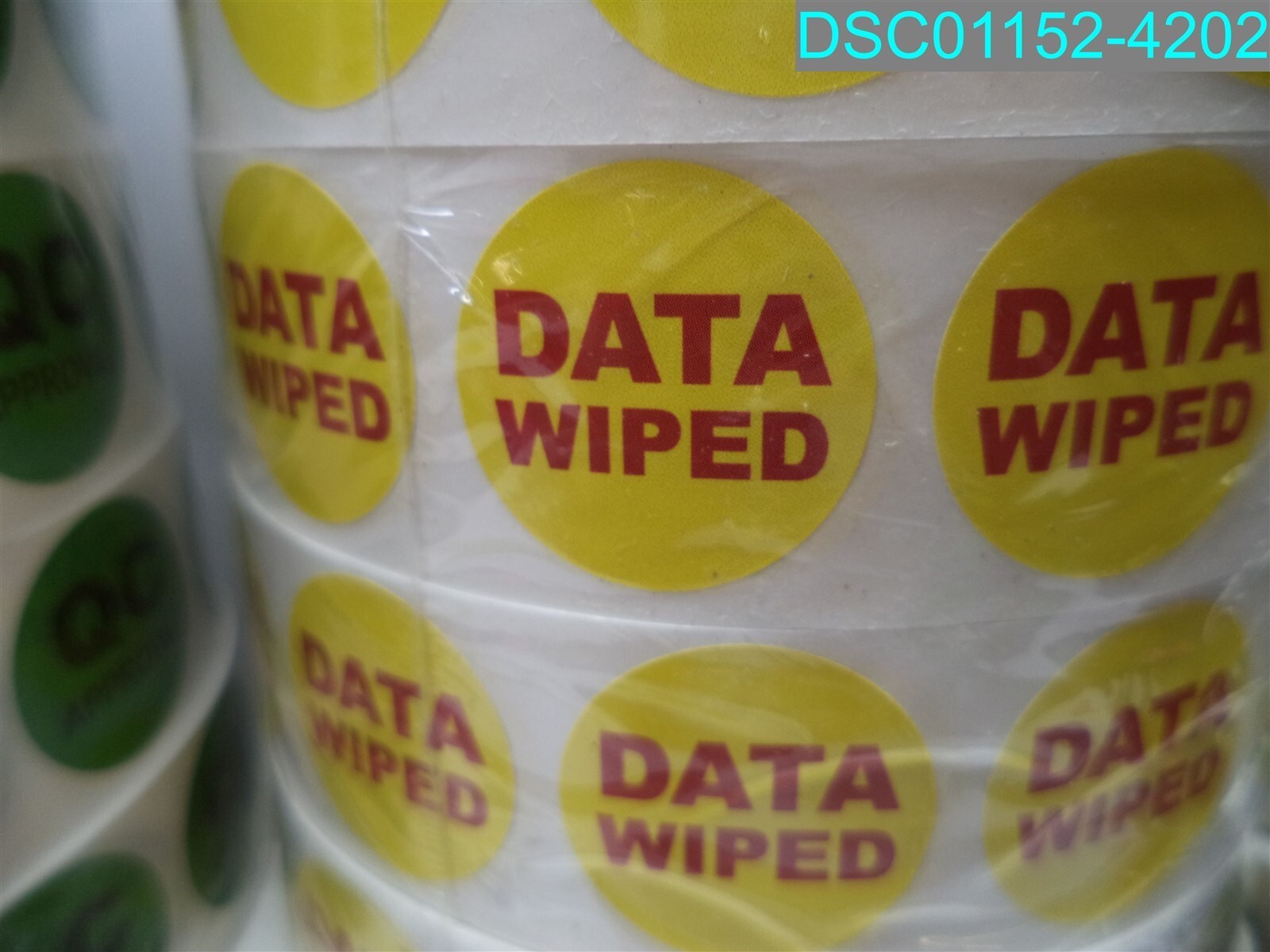 QTY=70,000:QC Approval, Ready, Data wiped Quality Control Stickers for Warehouse