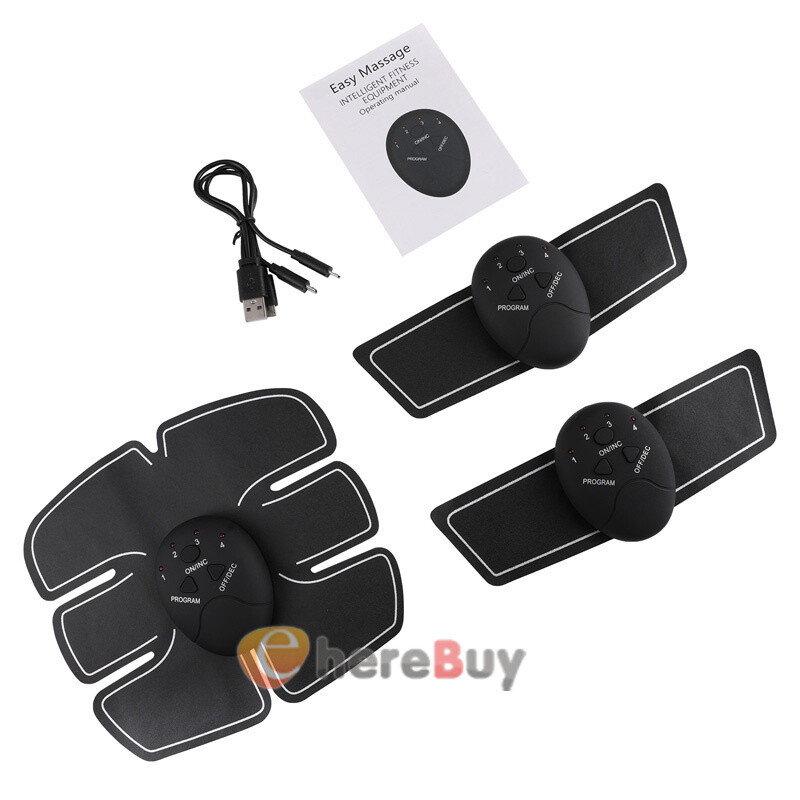 Rechargeable - EMS Abs Trainer Arms & Hips Muscle Stimulator Abdominal Training